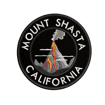 Mount Shasta California Patch Embroidered iron-on Applique travel souvenir