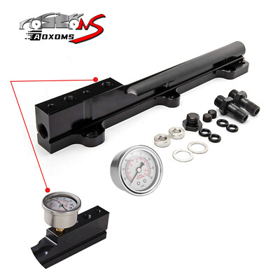 High Flow Fuel Rail W/Pressure Gauge for Honda D-Series D15B7 D15B8 D16A6 D16Z6