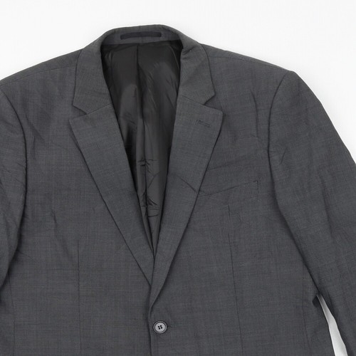 Fellini Mens Grey Wool Blend Suit Jacket Size 40 Reg - Picture 3 of 10