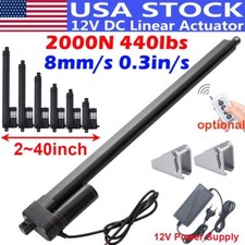 DC 12V 2000N 440lbs 2" 40" 1000MM Stroke Linear Actuator Heavy Duty Waterproof