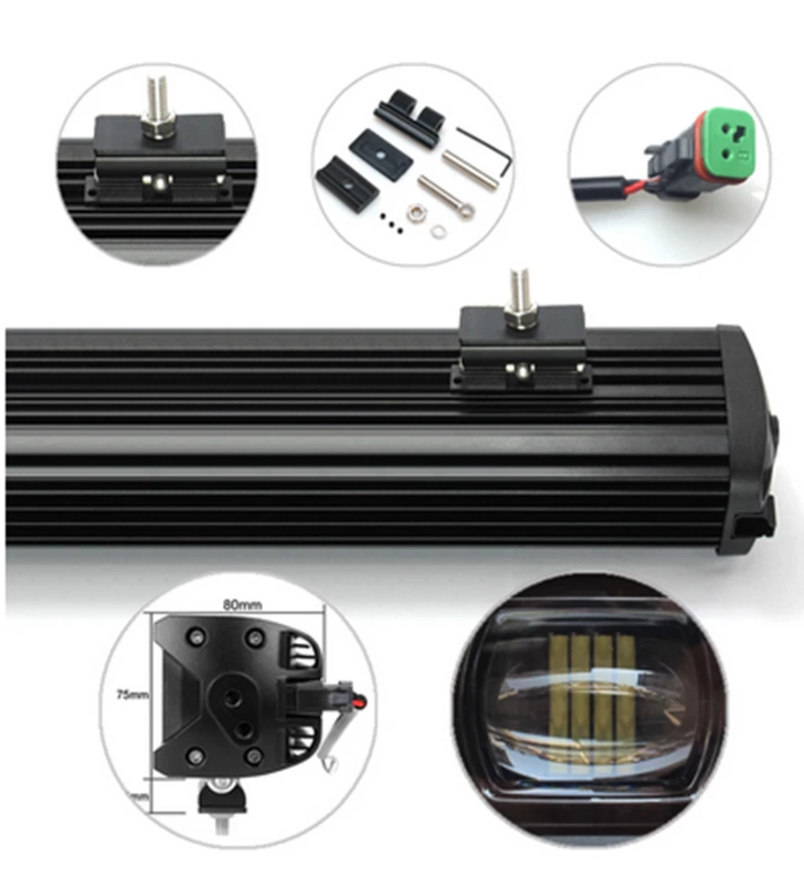 Barra de luces LED de trabajo 6000K 30W lámpara antiniebla de inundación impermeable accesorio de conducción todoterreno Foto 4 de 4