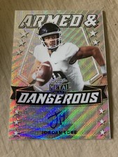 2020 Jordan Love Leaf Metal Draft Silver Wave Auto Armed And Dangerous #3/50