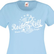 T-shirt femme ROCK'N'ROLL 50's 60's Rockabilly Vintage Retro Vinyle Pin-Up 1960