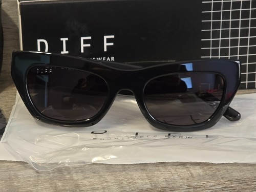 Diff Eyewear KATARINA Black Grey Polarized Sunglasses - NIB - RV $124 - Picture 2 of 15