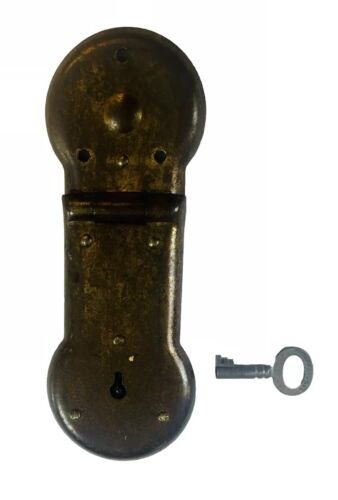 BEAUTY & EXCELLENT Pat’d 1892 Brass Antique Eagle Steamer Trunk Lock Latch & Key