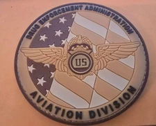 DEA DRUG ENFORCEMENT ADMINISTRATION AVIATION DIVISION TAN HOOK & LOOP PVC PATCH