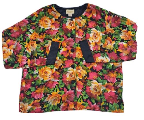Victorias Secret Size Small Pink Floral Multicolored Button Down Womens Shirt