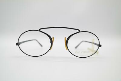 Vintage Gio Visconti 9301 Schwarz Oval Brille Brillengestell eyeglasses NOS