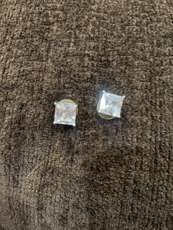Large Square Sparkly Stud Earrings