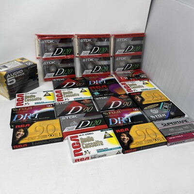 Maxwell Fuji Rca TDK Random Lot Of 29 Unopened Cassette Tapes