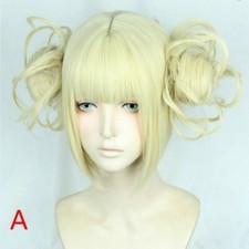 Ladies Wig Anime My Hero Academia Toga Cosplay Hair Full Wigs Blonde Ponytail