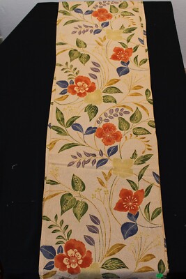 f-434 vintage silk chirimen kimono fabric - flower branch - 14'' x 46''