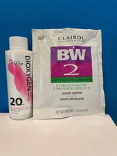 Clairol BW2 Bleach Powder Lightener (1) & 20 Volume Developer 1+1 New
