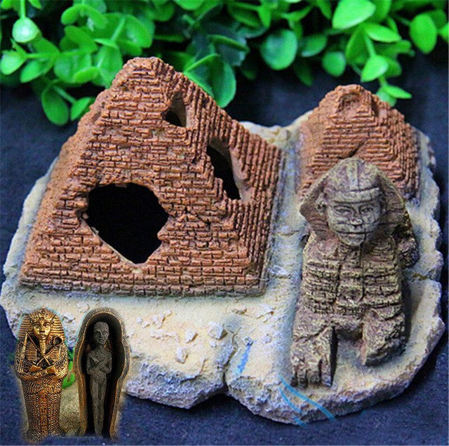 Decoration aquarium Ancient Egyptian Pyramids / Mummy Fish Tank Hiding