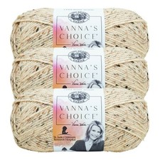  3 Pack Lion Brand Yarn 860-400D Vanna's Choice Yarn, Oatmeal