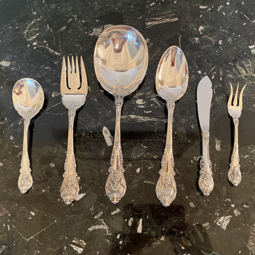 WALLACE SIR CHRISTOPHER STERLING SILVER 6 SERVING pcs FLATWARE SET - Picture 2 of 18
