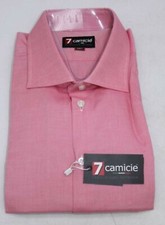 7 Camicie Italian Dress Shirt, Pink, XL
