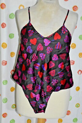 PRIVATE LUXURIES Sexy Heart  PAJAMA cami & bottoms  WOMENS Medium EUC
