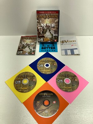 Sid Meier's Civilization IV Game of the year edition PC,2006 CIB W/Manual &Chart