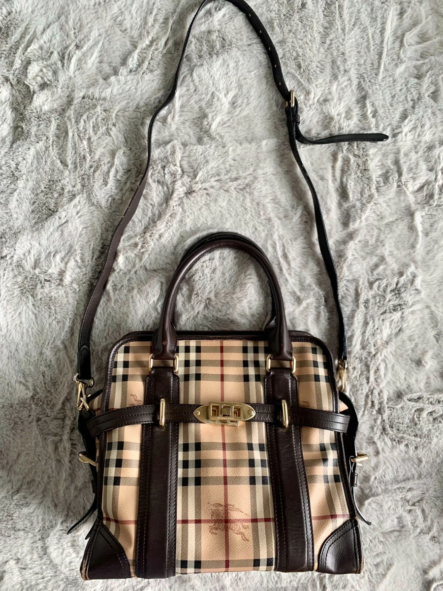 Burberry Kennedy Small Vintage Check Barrel Bag in Brown