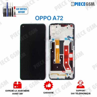 Écran LCD Complet Avec Vitre Tactile Pour Oppo A72 - Noir, Châssis Inclus, Neuf