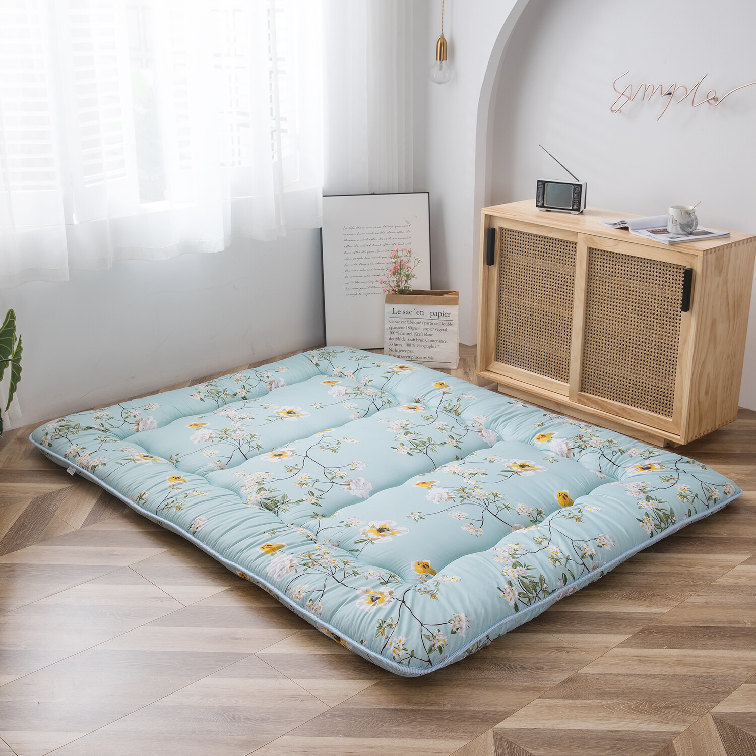 MAXYOYO Floral Printed Roll Up Floor Japanese Futon Mattress eBay