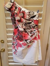 EUC!  ELIZA J NEW YORK ONE SHOULDER SLEEVELESS DRESS MULTI COLOR SIZE 6