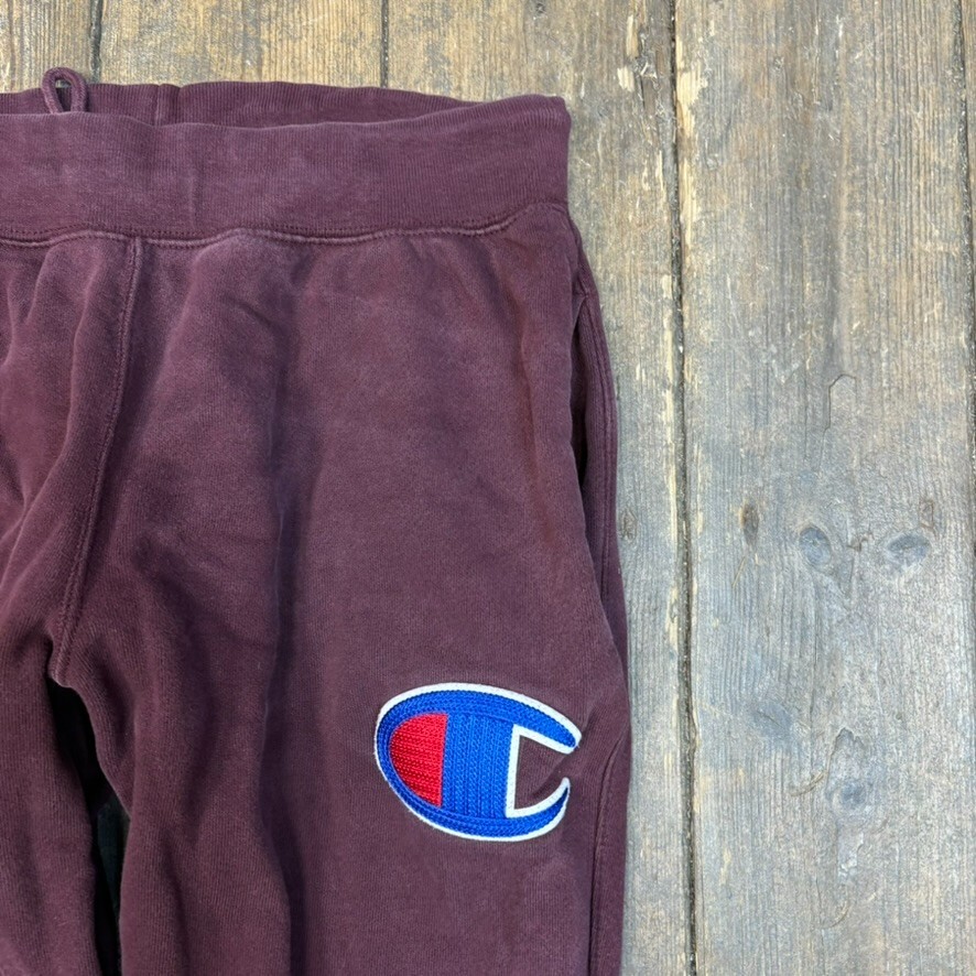 Champion Joggers Mens Reverse Weave Cotton Y2K Vintage Track Pants, Red, Large image 4