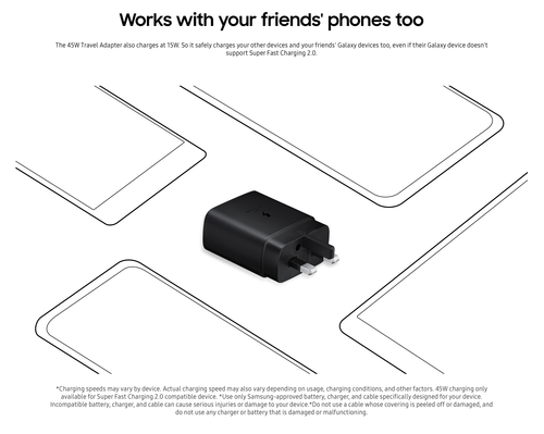 Genuine Samsung Super Fast Charger UK Plug 25W 45W 65W Trio Adaptor & Cable 5A - Picture 3 of 15
