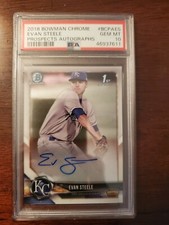2018 Bowman Chrome Evan Steele Prospects Autograph PSA 10