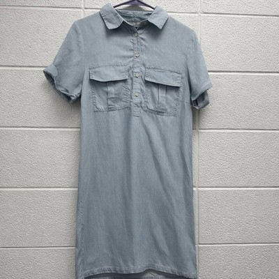 J. Gee Chambray Shirt Dress Lyocell Denim Dress Size Small