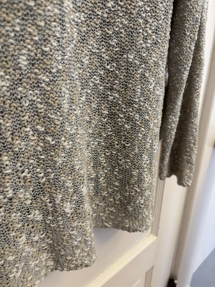 Suéter túnica Eileen Fisher para mujer raro color tostado mezcla seda italiana talla M Foto 4 de 4