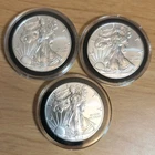 3 - 1oz 2018 American Silver Eagles BU in Air tight Capsules