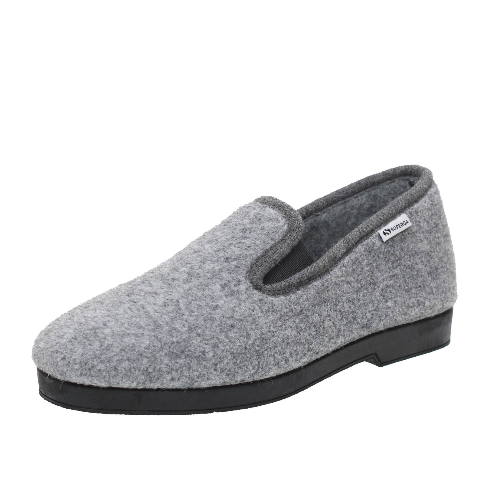 Superga warme Hausschuhe aus grauem Stoff - Größe 43 Herrenschuhe Pantoffeln
