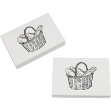 2 x 45mm 'Basket with Bread' Erasers / Rubbers (ER00057450)