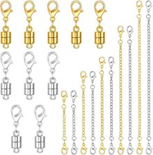 20 Pack Necklace Extenders, Magnetic Clasp 20Pcs Gold Silver