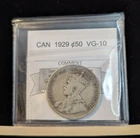 1929 , Coin Mart Graded Canadian 50 Cent, **VG-10**