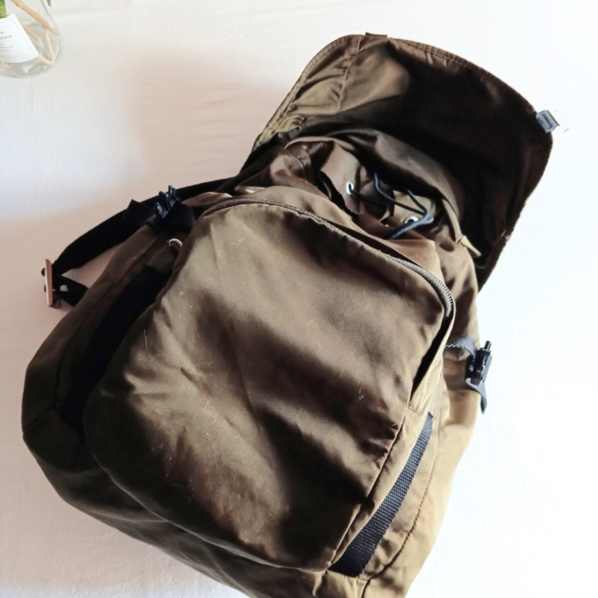 Good Condition Prada V135 Large Capacity Nylon Backpack Olive Women s Men s from thumbnail 7
