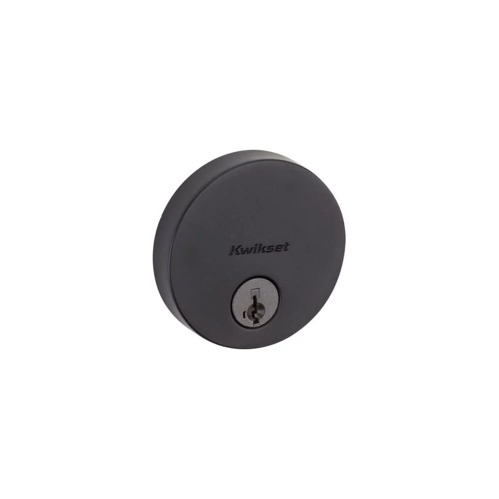 Защелка Kwikset Uptown Smartkey Матово-черная с круглым боковым замком