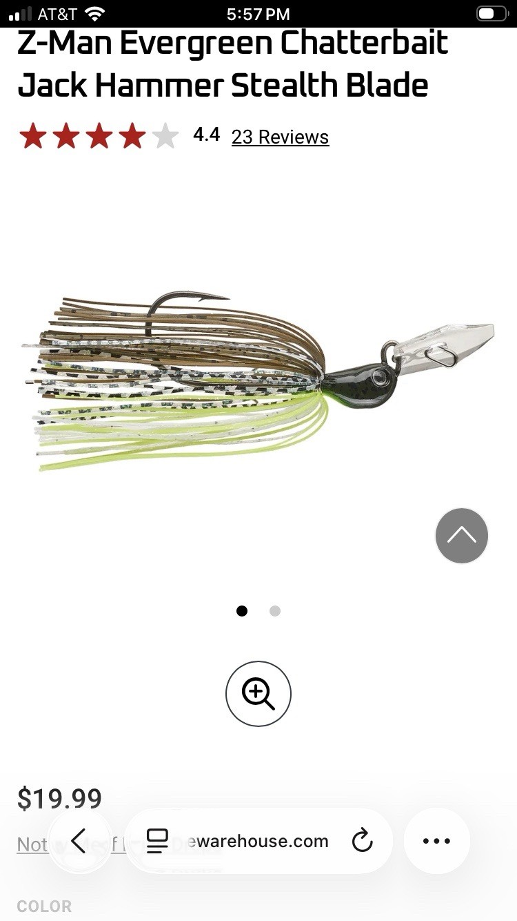 Z-MAN CHATTERBAIT JACK HAMMER SB 1/2OZ CBSB12-08 BHITE DELIGHT BN2311 - Image 4