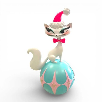 PRE-ORDER 12'' Swanky Christmas Kitty Atop Ornament Miss Fluff Christmas Decor