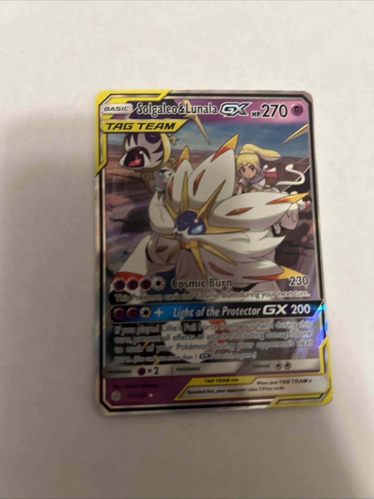 Pokemon Solgaleo & Lunala Tag Team GX Sun & Moon Cosmic Eclipse 75/236 