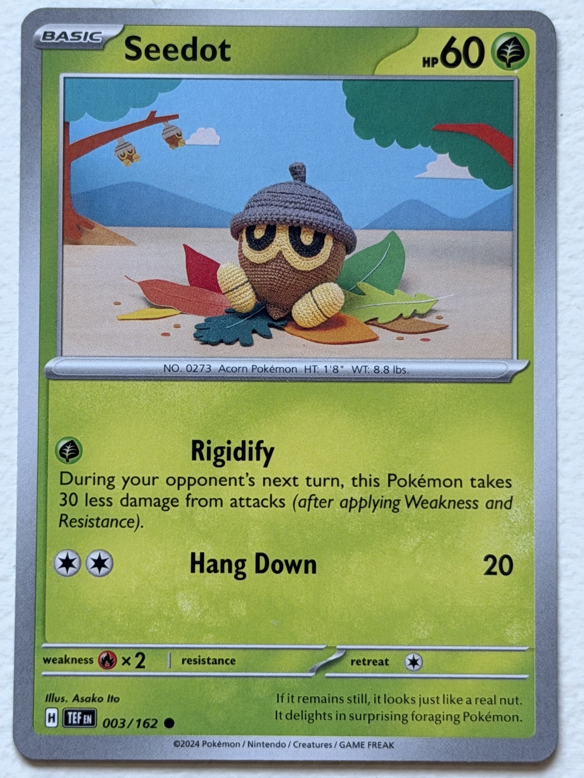 Seedot 3/162 Temporal Forces Common Near Mint Pokemon
