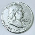 1957 Franklin Half Dollar — 90% Silver — Circulated Coin #5222