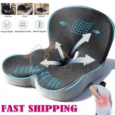 Memory Foam Seat Cushion w/Lumbar Support Pillow for Back  Sciatica Pain Relief