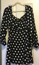 Faithful The Brand Isobel Minidress In Black And White Polka Dot Size 6