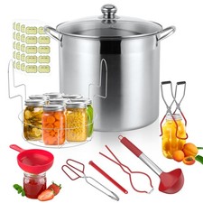 21.5 QT Stainless Steel Canning Pot with Lid, Rack & Canning Tools Set, Canni...