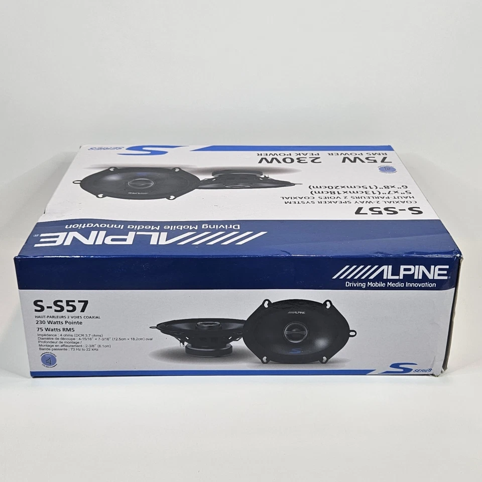 Alpine Car Speakers S-S57 230W Peak 75W RMS 6x8"/5x7" Type S Series 2Way Coaxial - Image 4 of 4