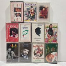 Christmas Cassette Lot of 11 Elvis Dolly Parton Garth Brooks James Brown Reba