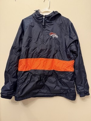 Denver Broncos Charles River Apparel Navy Orange Rain Jacket Mens Size Large